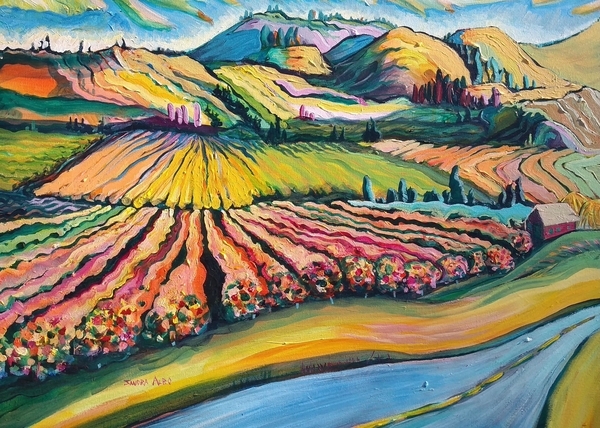 Sandra Albo - Black Sage Vineyards under Throne Mountain